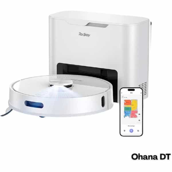 Redkey R10 - Robotstofzuiger Met Dweilfunctie - Robotstofzuiger Met Laadstation - Robot Stofzuiger - 4000Pa Zuigkracht - Wit