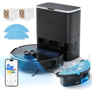 Robotstofzuiger SL60 Plus - Robotstofzuiger Met Dweilfunctie - Automatische Stofzuiger - Robot Cleaner - Robot Stofzuiger Voor Huisdieren - 60 Dagen Handsfree Leegmaken - 4500Pa Zuigkracht