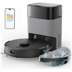 Robotstofzuiger met Dweilfunctie - Tapijtreiniger Machine - Huisdieren - Met App -Zwart