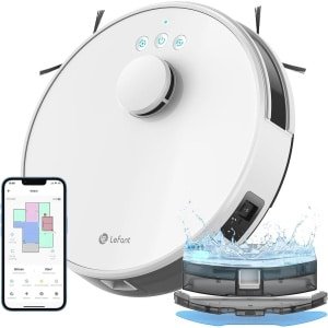 Robotstofzuiger met Mopfunctie en LiDAR Navigatie - 4000Pa Zuigkracht - 200 min Accuduur - Zelfopladend - WiFi - Geschikt voor Huisdieren, Vloeren en Tapijten