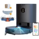 Robotstofzuiger met dweilfunctie - auto-afzuigstation - 45 dagen - 3-in-1 robotstofzuiger met laadstation - auto opladen 2700 Pa - led-display - app - lasernavigatie - hindernisherkenning