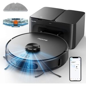 Teendow D65S MAX Robotstofzuiger - 70 dagen automatisch legen - 6000 Pa zuigkracht - 220 minuten gebruiksduur - 4 vermogensstanden - Zwart