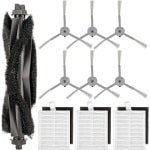 (10 Stuks) L60 L50 Vervangende Onderdelen gescht voor Eufy L60, L60 Hybrid, L60 Ses, L50 Ses, L50-Serie Robotstofzuigers, Accessoireset, 1 Rolborstel, 3 Hepa-Filters En Schuimfilters, 6 Zijborstels