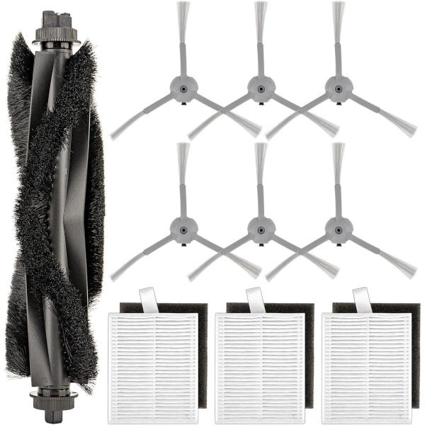 (10 Stuks) L60 L50 Vervangende Onderdelen gescht voor Eufy L60, L60 Hybrid, L60 Ses, L50 Ses, L50-Serie Robotstofzuigers, Accessoireset, 1 Rolborstel, 3 Hepa-Filters En Schuimfilters, 6 Zijborstels