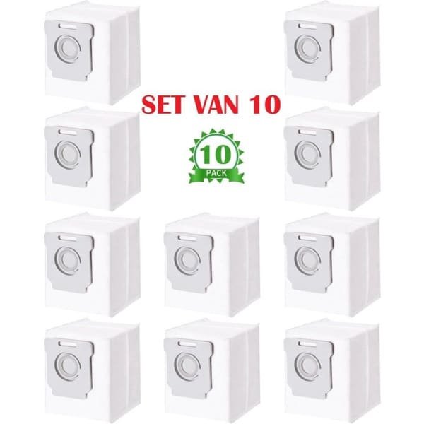 10 stuks stofzuigerzakken voor iRobot Roomba i7, i7+, i7Plus, i8, i8+, i3, i3+, i4, i4+, i6, i6+, j7, j7+, s9, s9+, s9Plus Clean Base afzuigstation, reservezak voor je iRobot robotstofzuiger.
