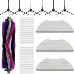 12-Delige Accessoireset voor Robotstofzuiger: Hoofdborstel, HEPA Filters en Zijborstels