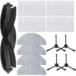 13-Delige Vervangingsset Onderdelen voor Robotstofzuiger, Inclusief Hoofdborstel, Zijborstels, Filters en Dweildoeken