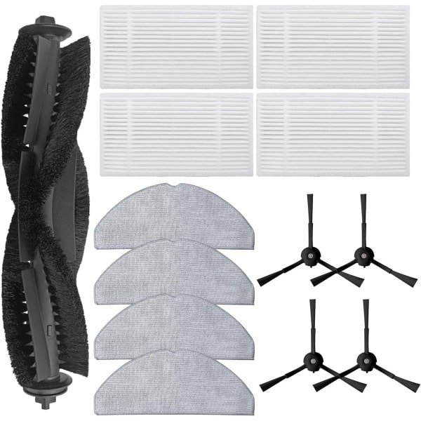 13-Delige Vervangingsset Onderdelen voor Robotstofzuiger, Inclusief Hoofdborstel, Zijborstels, Filters en Dweildoeken
