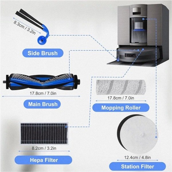 15-delige accessoireset voor robotstofzuiger - multifunctioneel - kunststof
