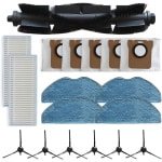 18-delige vervangende accessoireset voor robotstofzuigers met rolborstel, zijborstels, HEPA-filters, dweildoeken en stofzakken
