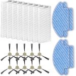 22 Accessoires voor Robotstofzuigers - 8 HEPA Filters, 10 Zijborstels, 4 Mop Pads