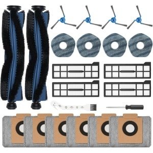22-delige accessoireset voor Eufy X10 Pro Omni robotstofzuiger, reserveonderdelen, bevat 2 hoofdborstels, 4 filters, 6 stofzakken, 4 dweilpads, 4 zijborstels, 1 reinigingsborstel, 1 schroevendraaier