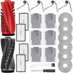 24 Stuks Robotstofzuiger Accessoires met Hoofdborstels, Stofzakken, Dweilpads en HEPA-filters