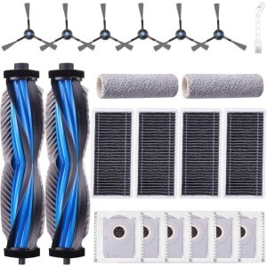 25-delige accessoireset voor robotstofzuiger - inclusief hoofdborstel, dweilpads, stofzakken, zijborstels en filters