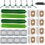 27-delige vervangingsonderdelen voor robotstofzuiger - rubber borstels, HEPA-filters, stofzakken en zijborstels