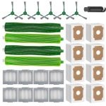 27-delige vervangingsonderdelen voor robotstofzuiger - rubber borstels, HEPA-filters, stofzakken en zijborstels