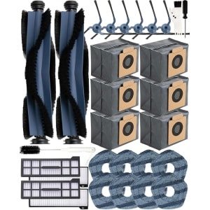 29-delige accessoireset voor Eufy X10 Pro Omni robotstofzuiger, 2 rolborstels, 6 zijborstels, 6 stofzakken (actieve kool), 4 HEPA-filters, 8 reinigingsdoeken, 2 reinigingsborstels, 1