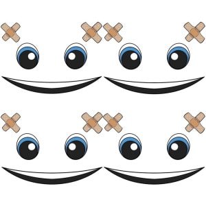 4 Set Decoratieve Ogen en Gezicht Stickers voor Robotstofzuiger Robotmaaier en Dweilrobot