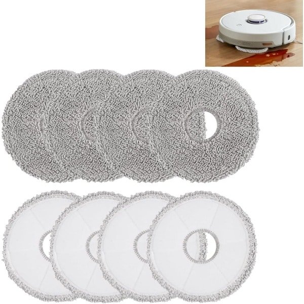 8 Stuks Microvezel Dweilen voor Robotstofzuiger, Wasbaar en Herbruikbaar