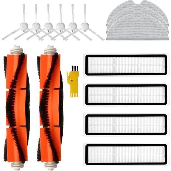 Accessoireset, vervanging voor Dreame D9 Dreame L10 Pro Dreame D9 Max Dreame D9 Pro robotstofzuiger, 15 verpakkingen, 2 hoofdborstels, 4 filters, 6 zijborstels, 3 mopdoeken