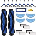 Accessoireset voor Cecotec Conga 1090 Connected 1090 Connected Force 1090 reserveonderdelen voor robotstofzuigers, 21 verpakkingen, hoofdborstel en zijfilter