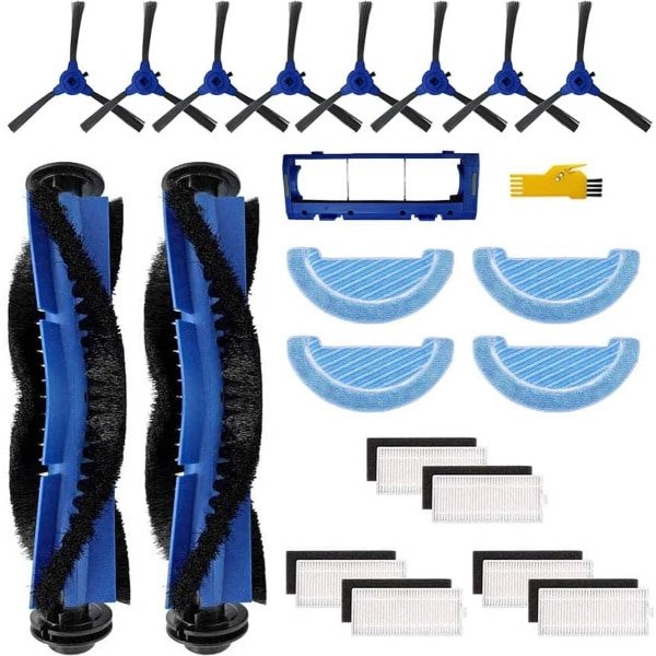 Accessoireset voor Cecotec Conga 1090 Connected 1090 Connected Force 1090 reserveonderdelen voor robotstofzuigers, 21 verpakkingen, hoofdborstel en zijfilter