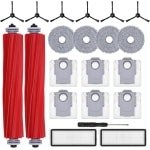 Accessoireset voor Robotstofzuiger met 6 Stofzakken, 4 Dweilen, 2 Rolborstels, 2 Filters en 6 Zijborstels