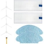 Accessoireset voor robotstofzuiger - filters, dweilpads, zijborstels, reinigingsborstel