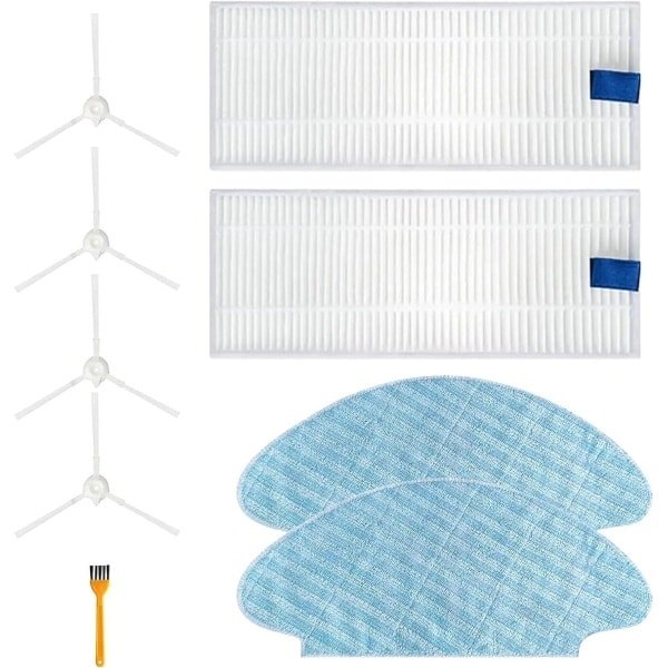Accessoireset voor robotstofzuiger - filters, dweilpads, zijborstels, reinigingsborstel
