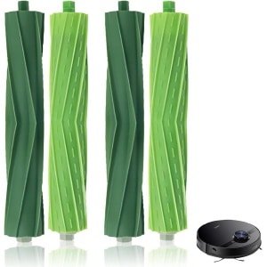 Allecto Plus - 4-delige borstelaccessoires voor robotstofzuiger - Compatibel met Roomba i7 i7+ E5 E6 i3 i8+ - Reserveonderdelen - Borstelcassette van rubber - Reserverol set met verwijderingsrollen