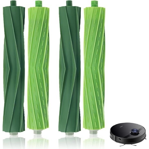 Allecto Plus - 4-delige borstelaccessoires voor robotstofzuiger - Compatibel met Roomba i7 i7+ E5 E6 i3 i8+ - Reserveonderdelen - Borstelcassette van rubber - Reserverol set met verwijderingsrollen