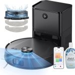 Aura® Robotstofzuiger met app - Robotstofzuiger - Robotstofzuiger huisdieren - Zwart - ‎32cm x 10cm x 32cm