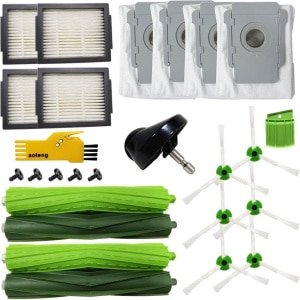 Compleet Vervangende accessoireset voor iRobot Roomba i3, i3+, i7+, i7+, j7+, j7, i1, i3, i4+, i6+, e5, e6, e7 robotstofzuiger 25 verpakkingen 2 sets rolborstels, 4 filters, 6 zijborstels, 4 stofzuigerzakken
