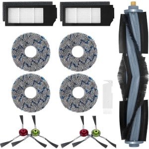 DianSung Accessoires Reserveonderdelen voor Ecovacs Deebot X1 Omni / X1 e Omni / X1 Turbo / T10 Turbo / T10 Omni robotstofzuiger, 1 hoofdborstel, 2 HEPA-filters, 4 doekjes, 4 zijborstels