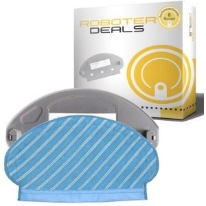 Dweilplaat en houder met microvezelpad voor robotstofzuigers