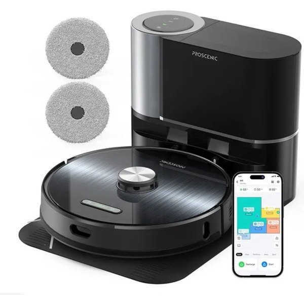 EliteNest® - Robotstofzuiger M9 - 4500Pa Zuigkracht - Lasernavigatie - 2-in-1 Dweil & Stofzuig - 5200mAh Accu - Tapijtboost - Compatibel