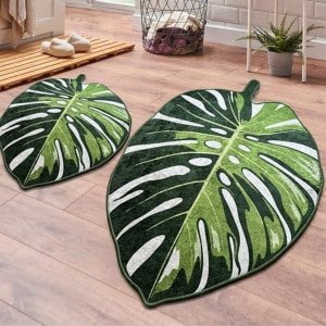 Groene Antislip Badkamermat Set - 2-delig, Wasbaar, Perfect voor Robotstofzuiger