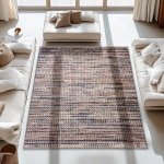 Hoogwaardig tapijt 200 x 290 cm voor woonkamer en slaapkamer - kortpolig, kleurrijk, geschikt voor vloerverwarming en robotstofzuigers