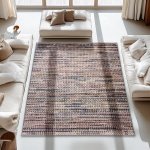 Hoogwaardig tapijt 200 x 290 cm voor woonkamer en slaapkamer - kortpolig, kleurrijk, geschikt voor vloerverwarming en robotstofzuigers