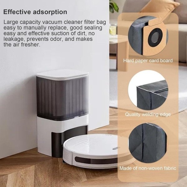 JGS Premium - Vervangende stofzakken voor robotstofzuigers - 6 stuks - Grote inhoud - 16 x 13 x 13 cm