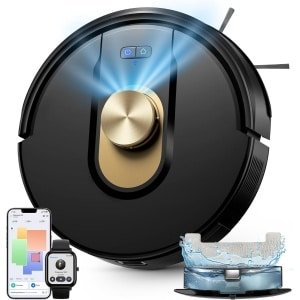 Krachtige Robotstofzuiger met 8000 Pa, Mapping en Dweilfunctie voor Haren en Tapijt