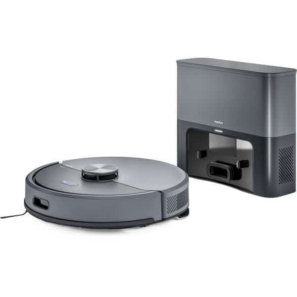 MEDION Robotstofzuiger met afzuigstation en dweilfunctie X22 SW+ (lasernavigatie, 5.000 Pa, 2-in-1, nauwkeurige mapping, no-go zones, meerdere etages, MD 100021) blauw