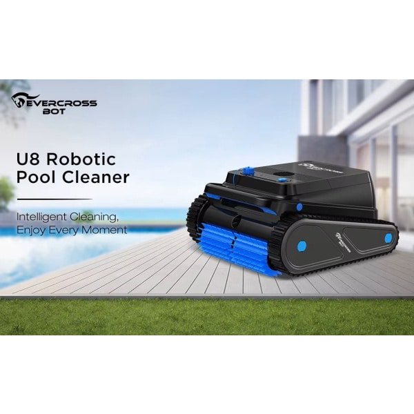 Ohana DT - EVERCROSS BOT U8 - Zwembadrobot - Stofzuiger - Stofzuiger draadloos- Zwembad - Vloer en muur met APP - 120 minuten batterijduur - 200 m 2 reinigingsgebieden - slimme navigatie