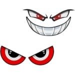 Reflecterende Stickers Voor Robotstofzuiger En Motorhelm - Set Van 2 - Grappige Ogen - Nachtzicht - PVC - Voor Motorfiets En Tuinafval - 75 karakters
