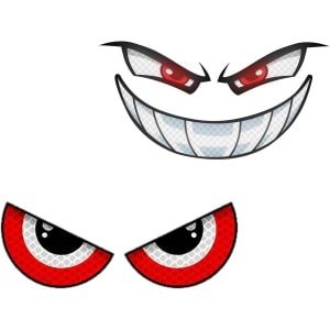 Reflecterende Stickers Voor Robotstofzuiger En Motorhelm - Set Van 2 - Grappige Ogen - Nachtzicht - PVC - Voor Motorfiets En Tuinafval - 75 karakters