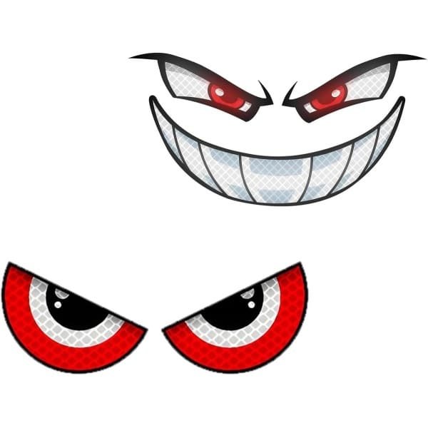 Reflecterende Stickers Voor Robotstofzuiger En Motorhelm - Set Van 2 - Grappige Ogen - Nachtzicht - PVC - Voor Motorfiets En Tuinafval - 75 karakters