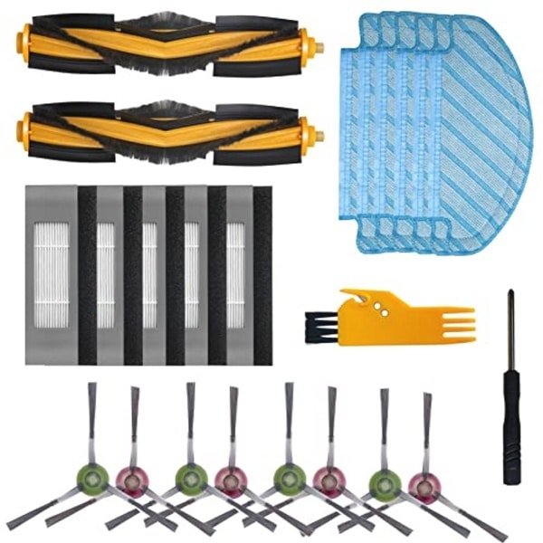 Reinigingsaccessoires voor Compatibele Robotstofzuigers - 22 Onderdelen Inclusief Hoofdborstel, Filters, Zijborstels en Doekjes
