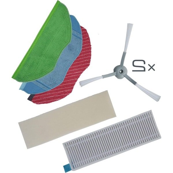 Reinigingsset X-Plorer Serie 95 - compatibel met robotstofzuiger S95 - 1 standaarddoek - 1 wisdoek - 1 microvezeldoek "allergen" - 2 zijborstels - 1 high-performance filter