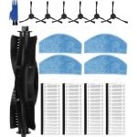 Reserveonderdelen accessoireset voor Tikom G8000, G8000 Pro, Honiture G20, G20 Pro, voor Laresar Evol 3 robotstofzuiger, 1 hoofdborstel, 6 zijborstels, 4 Hepa-filters, 4 reinigingsdoekjes,