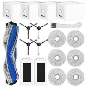 Reserveonderdelen voor robotstofzuigers - 1 hoofdborstel, 4 zijborstels, 2 Hepa-filters, 6 dweildoeken en 4 stofzakken